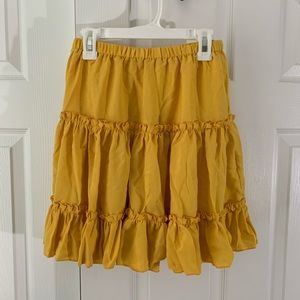 Zaful Yellow Ruffles Skirt